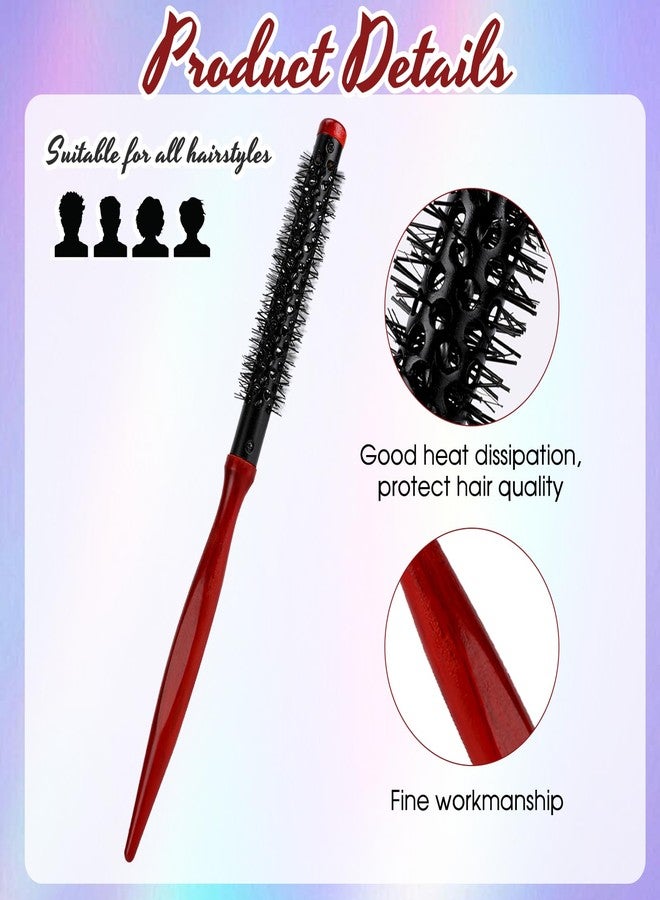 Styquenzer Small Round Brush for Blow Out - Dia 1 Inch Mini Quiff Roller Brush with Wooden Handle and Stiff Nylon Bristles for Styling Wet, Dry, Short, Fine Hair, Bangs, Blowout Volume - Image 3